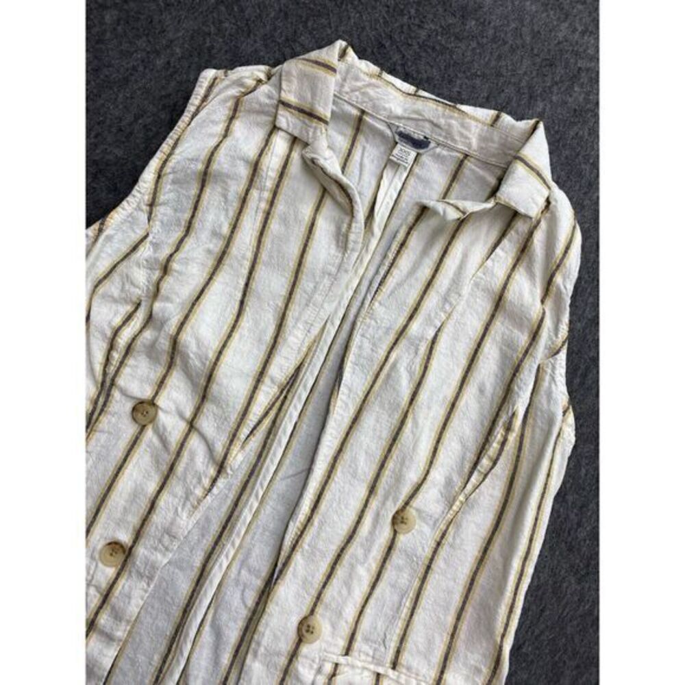 Cato XXS‎ Striped Linen Blend Open Front Vest